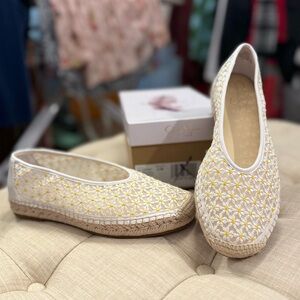 Jessica Simpson White and Yellow Espadrilles